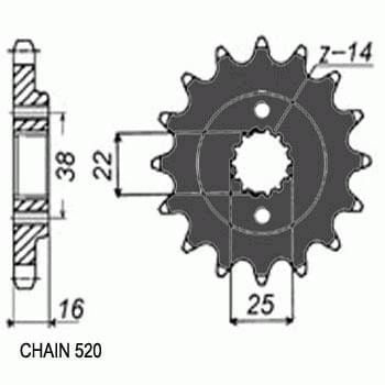 Zębatka Przednia Sunstar SUNF381-15