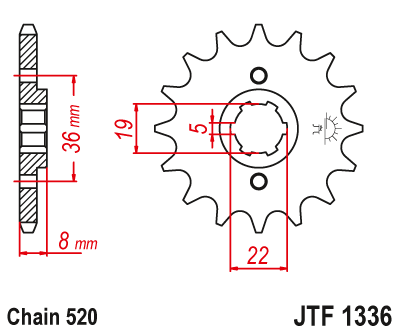 Zębatka Przednia JT JTF1336.13
