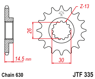 Zębatka Przednia JT JTF335.15