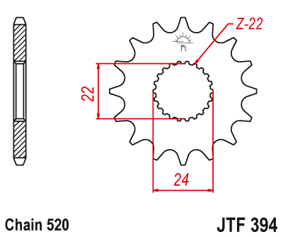 Zębatka Przednia JT JTF394.15
