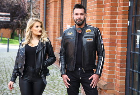 Męska Kurtka Motocyklowa Wolf Retro