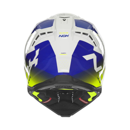 Kask Off-roadowy Motocyklowy NOX N634 GRADIANT WHITE BLUE YELLOW