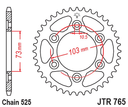 JT ZĘBATKA TYLNA JTR765.43