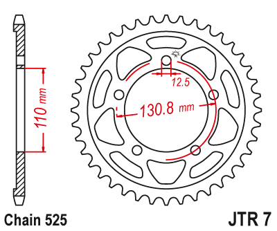 Zębatka Tylna JT JTR7.45