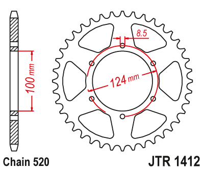 Zębatka Tylna JT JTR1412.37