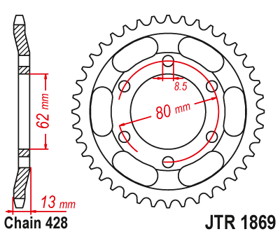 Zębatka Tylna JT JTR1869.45