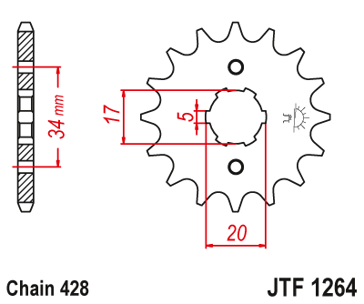 Zębatka Przednia JT JTF1264.14