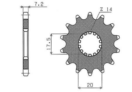 Zębatka Przednia Sunstar SUNF226-14