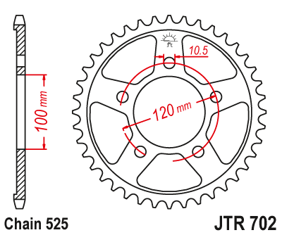 Zębatka Tylna JT JTR702.42