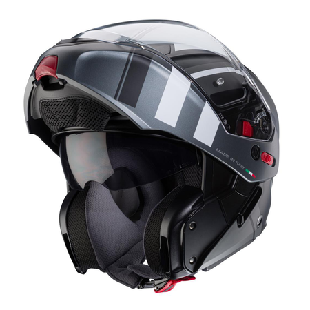 Kask Szczękowy Motocyklowy CABERG FLIP-UP HORUS X ROAD BLACK GREY WHITE