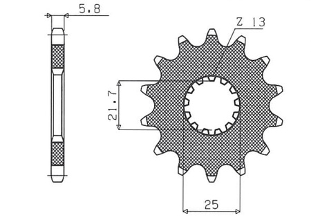 Zębatka Przednia Sunstar SUNF325-14