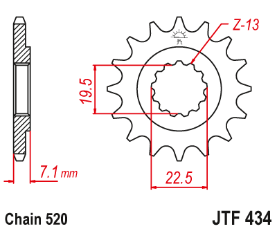 Zębatka Przednia JT JTF434.14