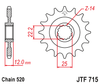 Zębatka Przednia JT JTF715.13