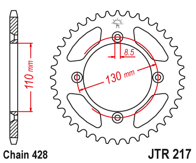 Zębatka Tylna JT JTR217.50