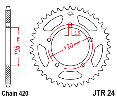 Zębatka Tylna JT JTR24.51