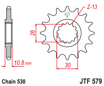 Zębatka Przednia JT JTF579.16RB z Tłumikiem Drgań