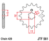 Zębatka Przednia JT JTF561.14