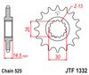 Zębatka Przednia JT JTF1332.15RB z Tłumikiem Drgań