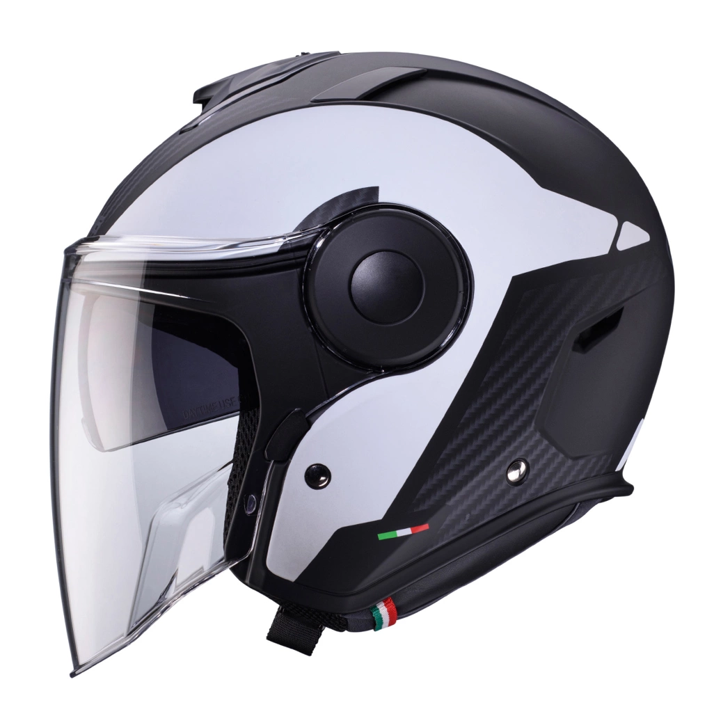 Kask otwarty motocyklowy CABERG JET SOHO MILANO Biało-czarny