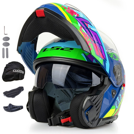 Kask Szczękowy LS2 FF908 STROBE II SVENT BLUE GREEN