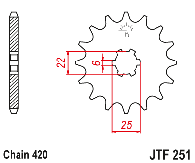Zębatka Przednia JT JTF251.16