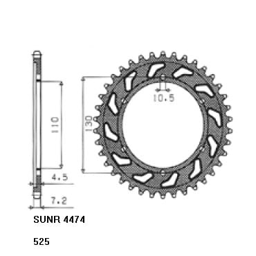 Zębatka Tylna Sunstar SUNR1-4474-46