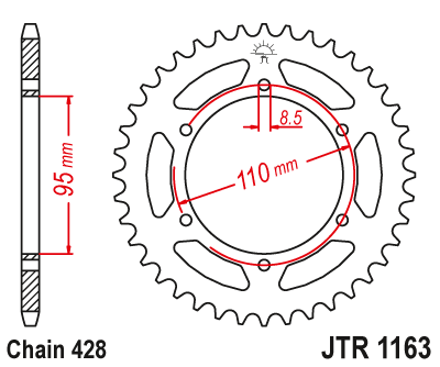 Zębatka Tylna JT JTR1163.45
