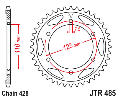 Zębatka Tylna JT JTR485.48