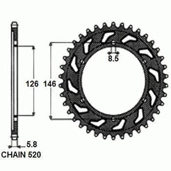 Zębatka Tylna Sunstar Aluminiowa SUNR5-3577-51