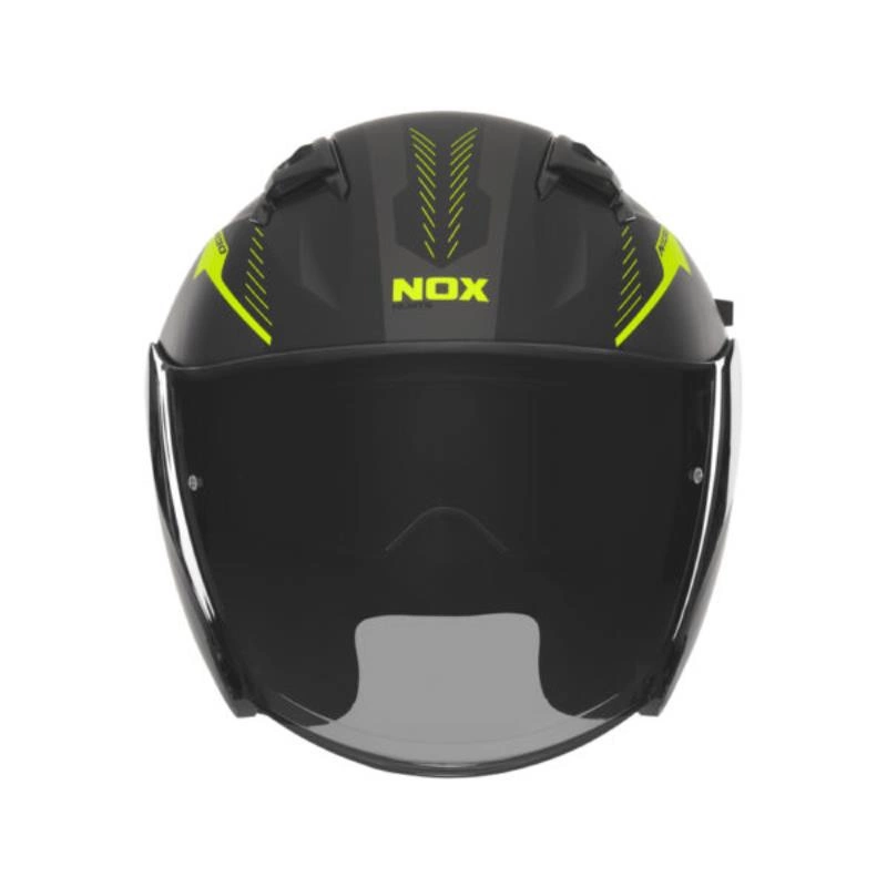 Kask otwarty motocyklowy NOX MYST Czarno-żółty mat