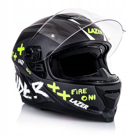 Kask integralny Lazer Rafale Evo Oni Dark Black Grey Fluo