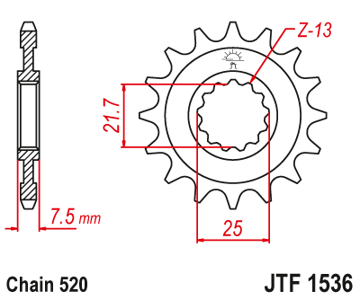 Zębatka Przednia JT JTF1535.15RB z Tłumikiem Drgań