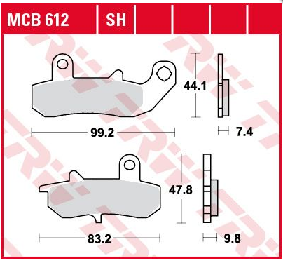 Klocki Hamulcowe TRW MCB612SH