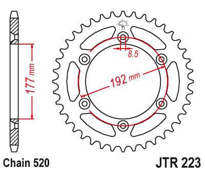 Zębatka Tylna JT JTR223.48