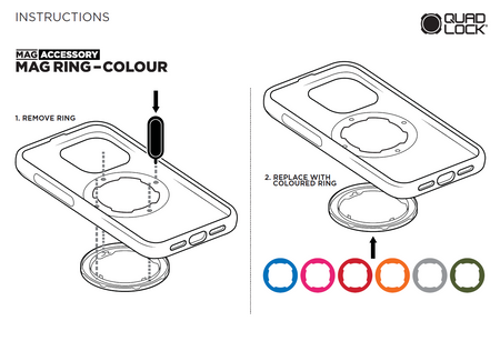 SZARY PIERŚCIEŃ QUAD LOCK MAG