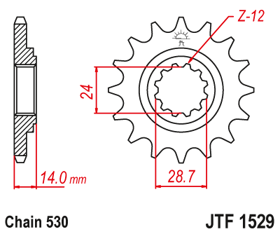 JT ZĘBATKA PRZEDNIA JTF1529.17RB Z TŁUMIKIEM DRGAŃ