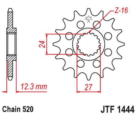 JT ZĘBATKA PRZEDNIA JTF1444.17