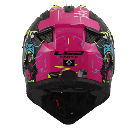 Kask Motocyklowy Enduro LS2 MX708 FAST II GORILLA BLACK H-V YELLOW