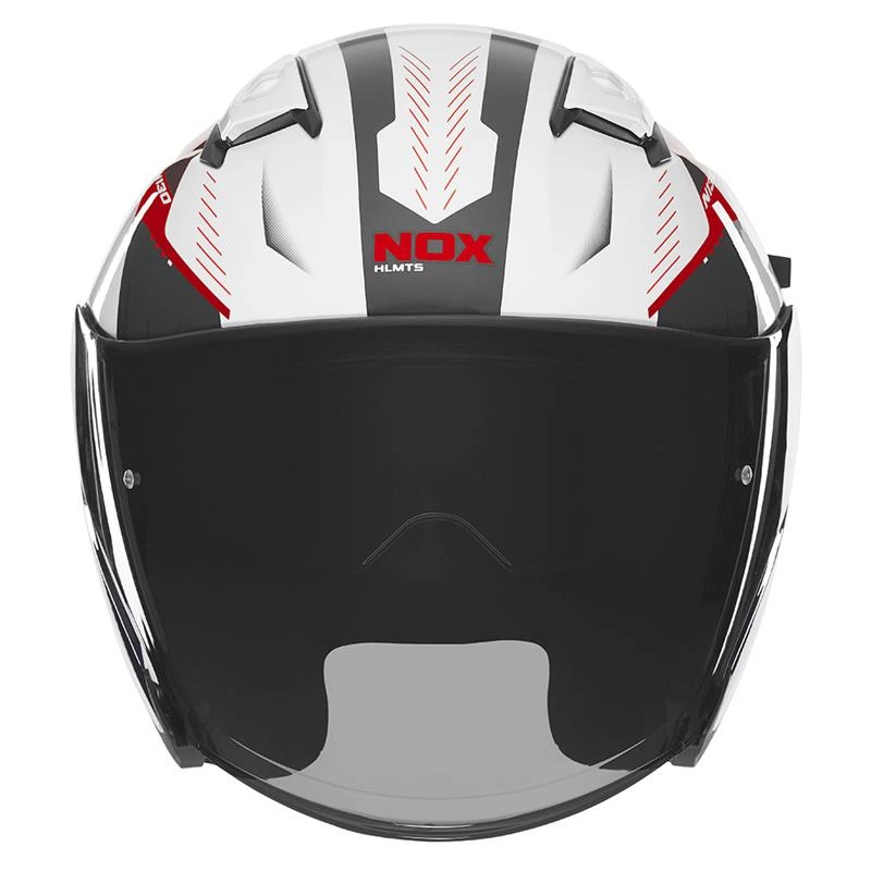 Kask otwarty motocyklowy NOX N130 MYST Biało-czerwono-czarny