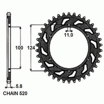 Zębatka Tylna Sunstar SUNR1-3435-38