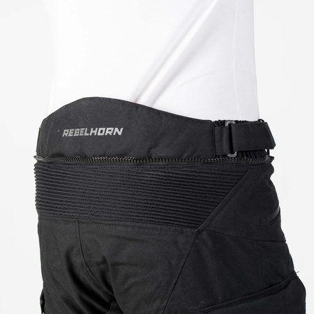 Spodnie Motocyklowe Rebelhorn Hardy II Black (krótka nogawka)