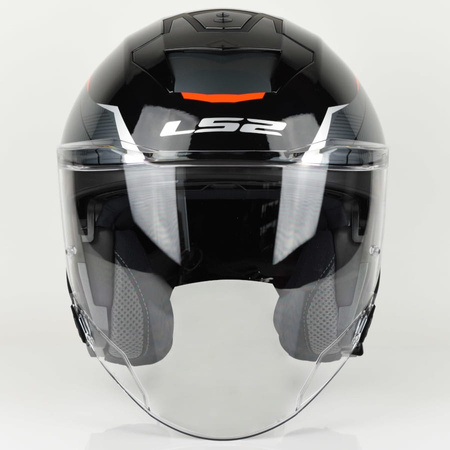 Kask Motocyklowy Otwarty LS2 OF618 VERSO II SOLID BLACK RED MATT