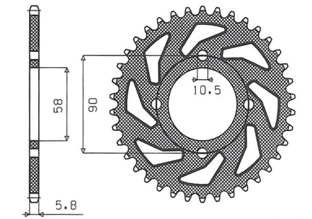 Zębatka Tylna Sunstar SUNR1-3079-45