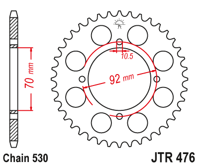Zębatka Tylna JT JTR476.40