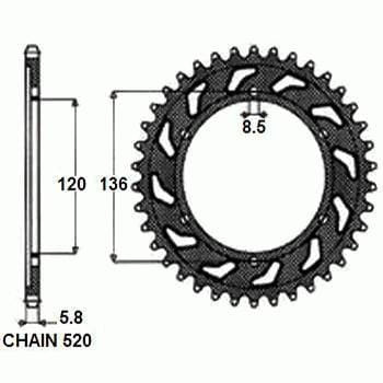 Zębatka Tylna Sunstar SUNR1-3511-37