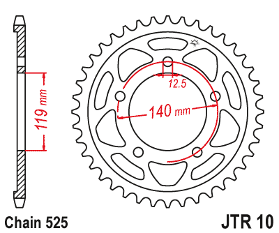 Zębatka Tylna JT JTR10.44
