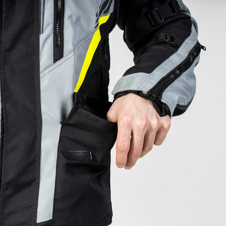 Męska Kurtka Motocyklowa Ozone Tour III Black Grey Fluo