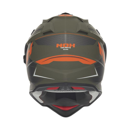 Kask Off-roadowy Motocyklowy NOX DUOSPORT N312 KHAKI GREY ORANGE