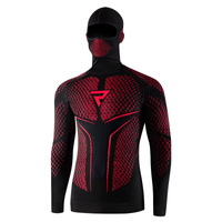 Koszulka Termoaktywna Rebelhorn Therm II LS 2IN1 z Kominiarką Black Red