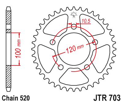Zębatka Tylna JT JTR703.40